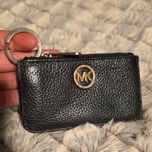 Michael Kors Black Key Holder with Gold Logo